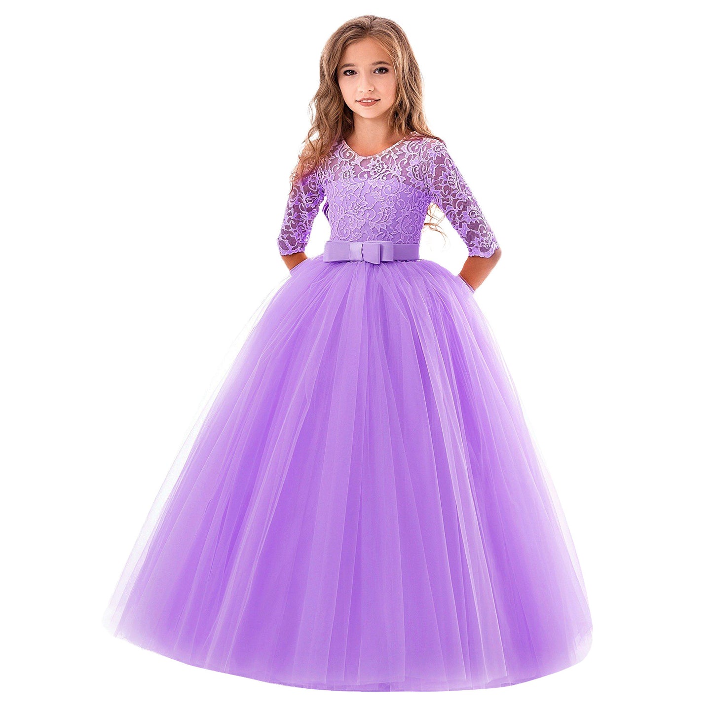 Women's princess dress with lace top and tulle skirt Ivyshape