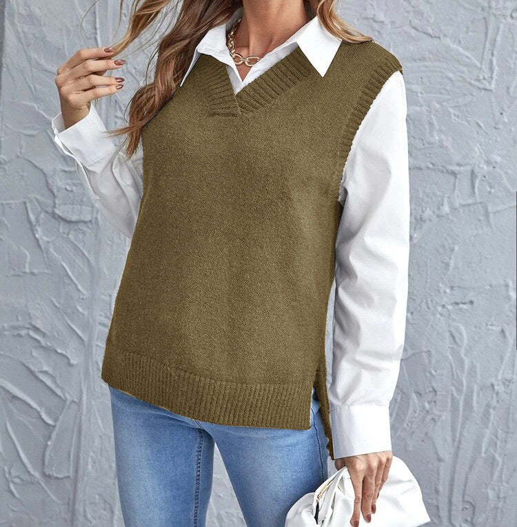 Ladies elegant knitted vest Ivyshape