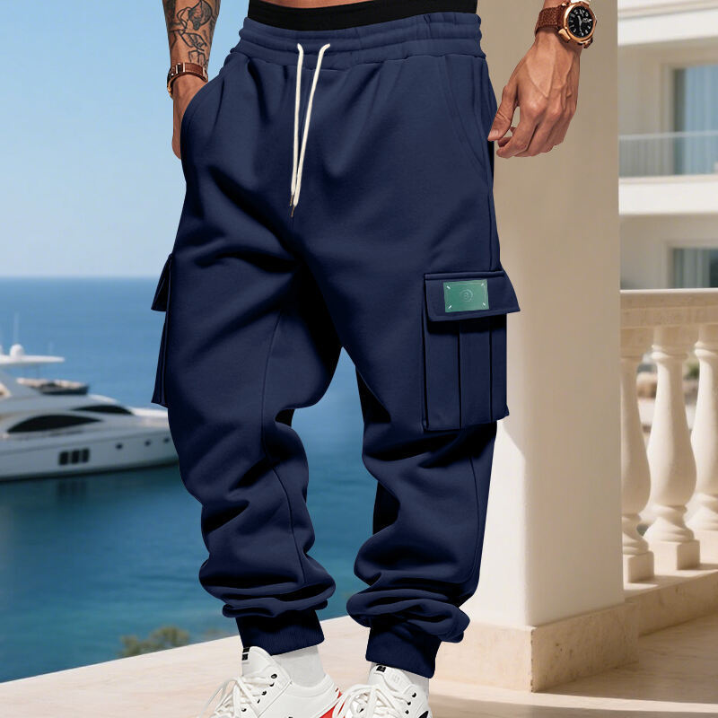 Men's Sporty Cargo Pants with Side Pockets Ivyshape