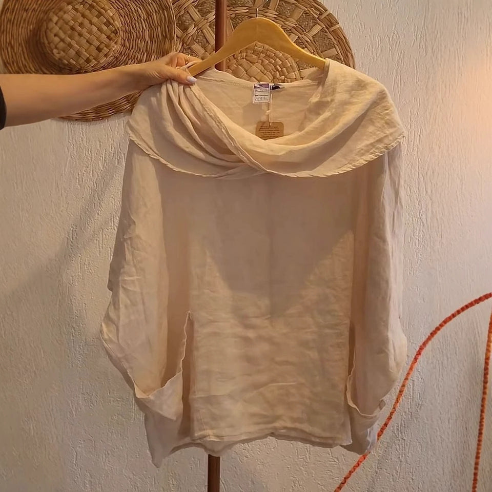 Women's Oversize Blouse with Generous Collar Ivyshape