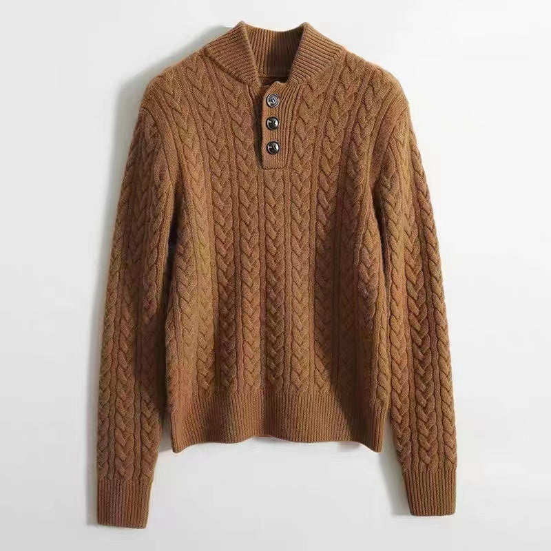 Ivyshape | Solid Color Cable Knitted Sweater