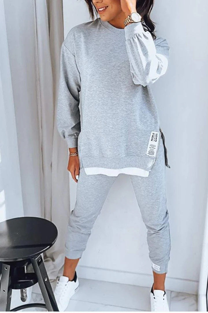 IvyShape | Split faux sweatshirt and pants suit