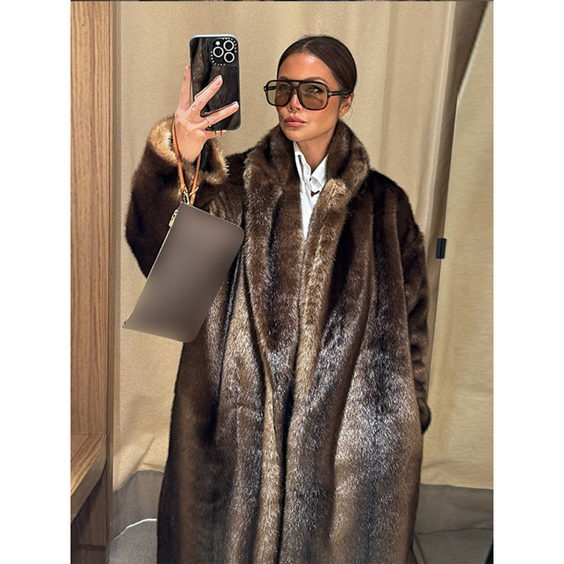 Women Faux Fur Coat in Luxurious Oversized Style Ivyshape
