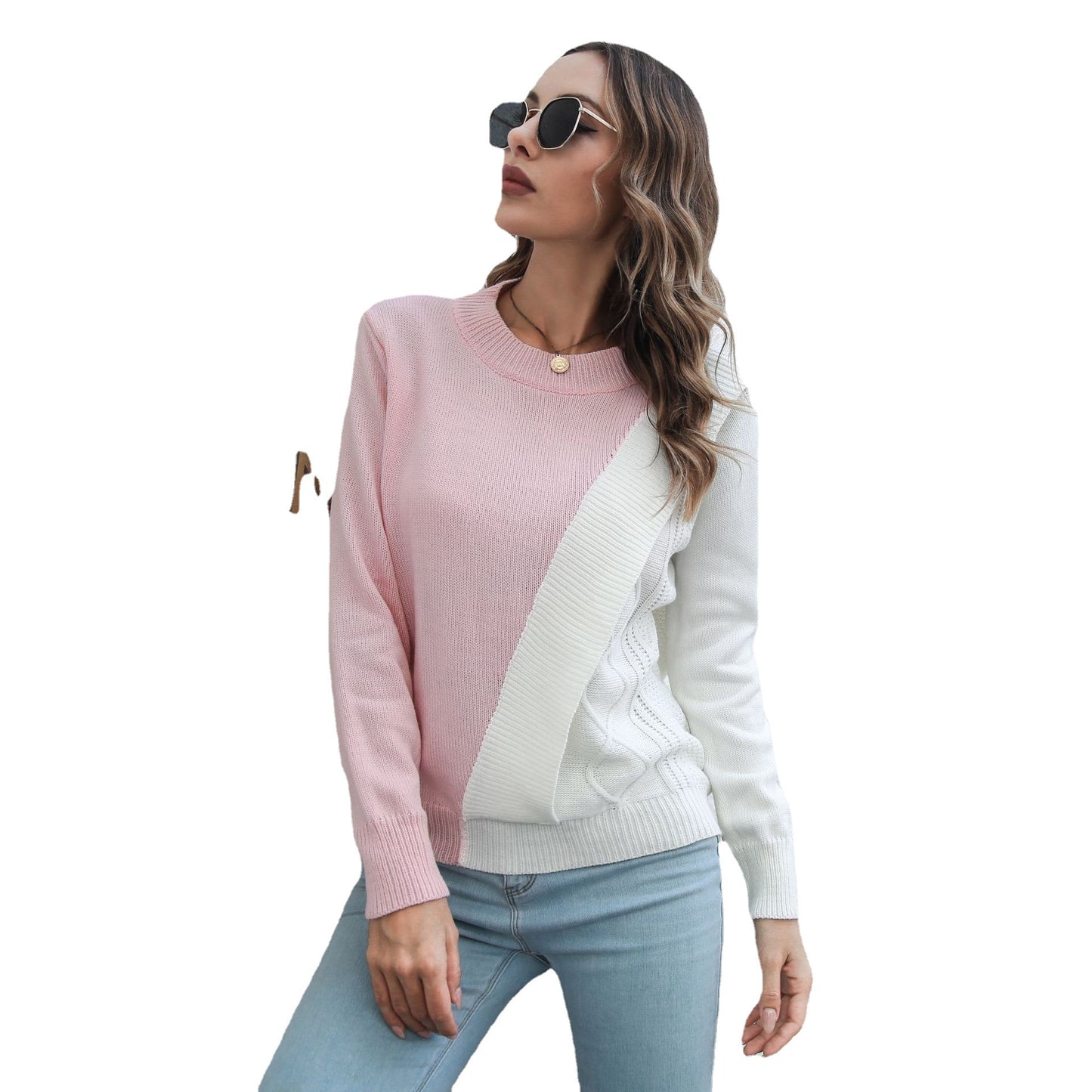 Ladies fashionable sweater with textured design Ivyshape