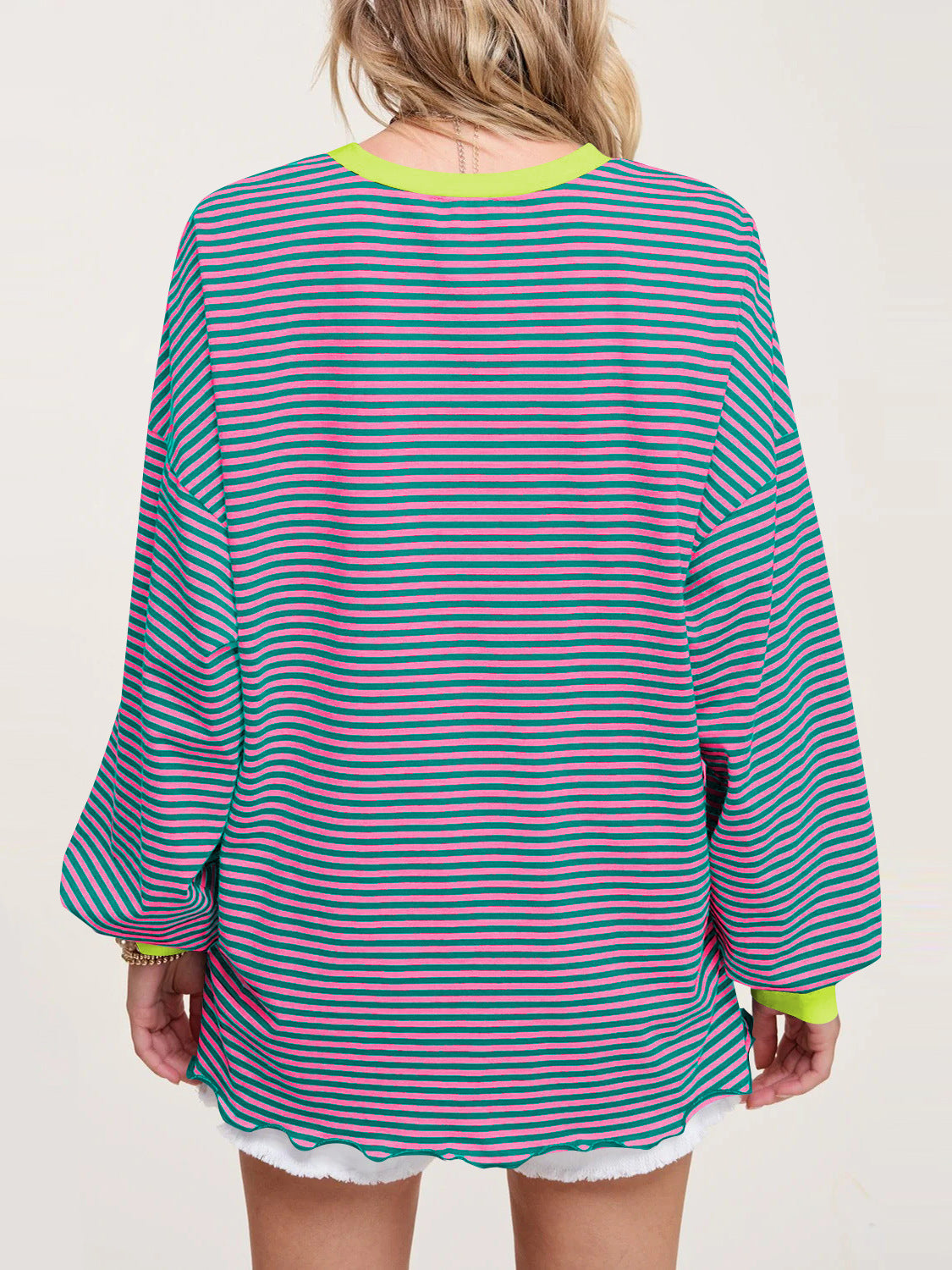 IvyShape | Striped long sleeve sweatshirt