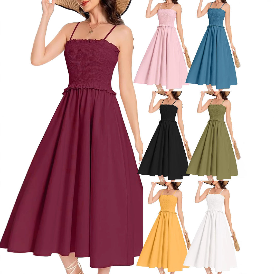 Women's maxi dress with elastic top and flowing skirt Ivyshape