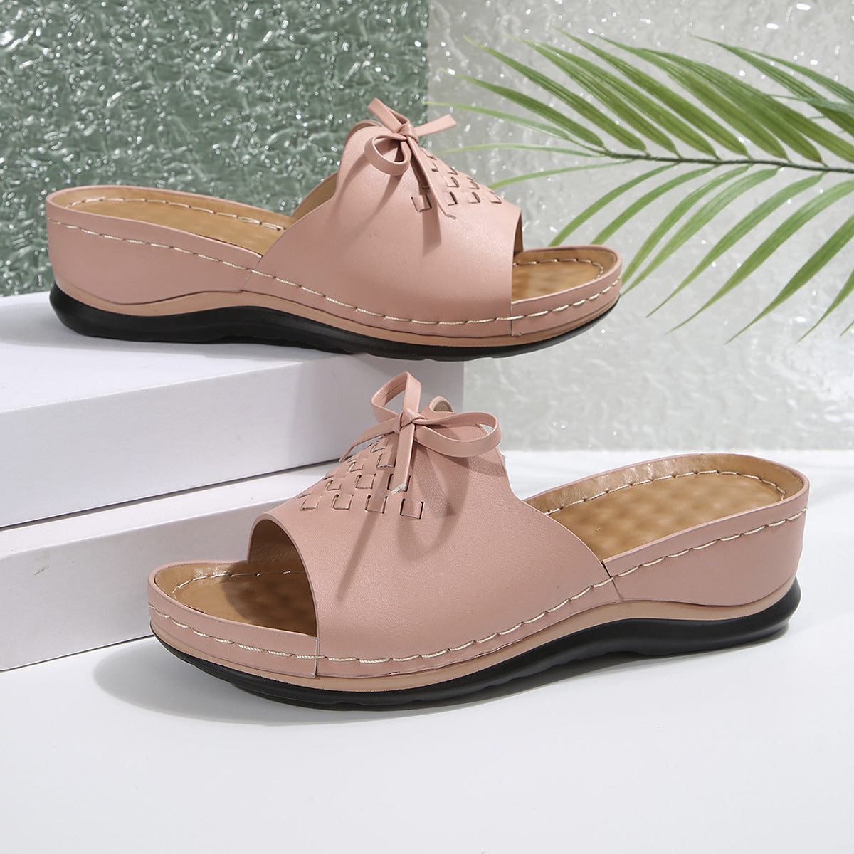 Ladies Comfortable Clogs Sandals with Braided Straps Ivyshape