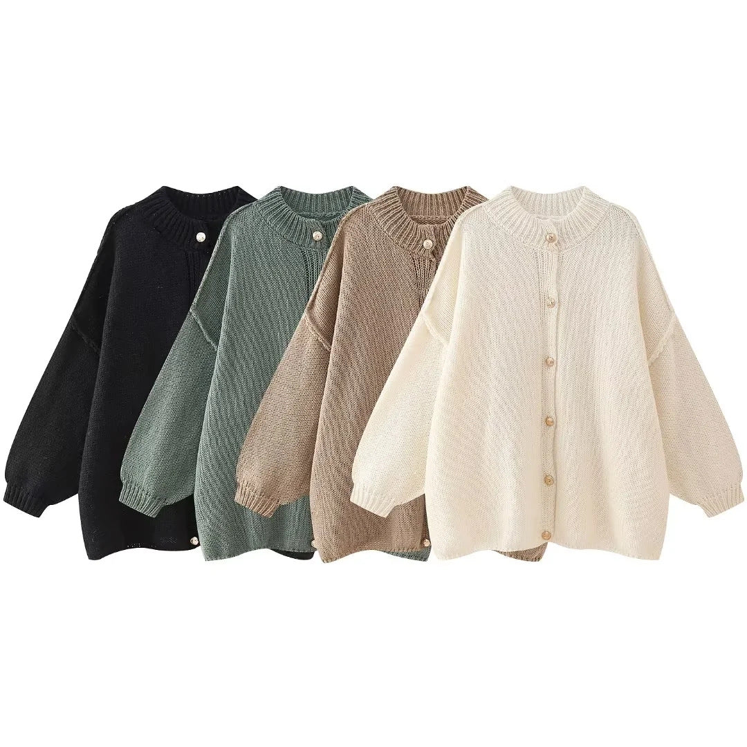 IvyShape | Metal Button Batwing Cardigan Sweater