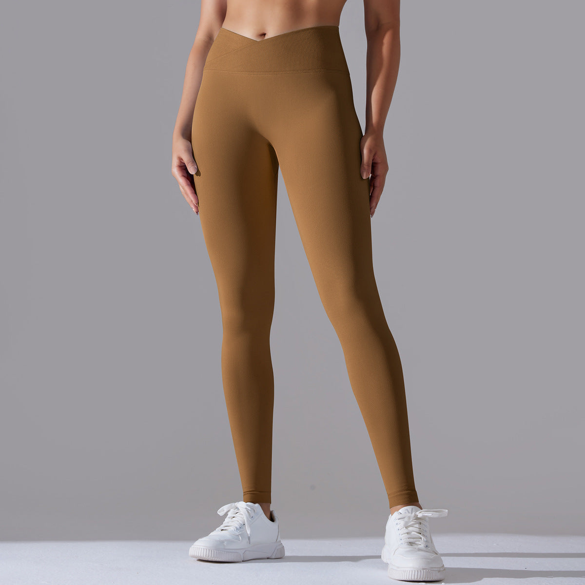 Women's High-Waisted Fitness Leggings with Functional Seam Detailing and High Elasticity Ivyshape
