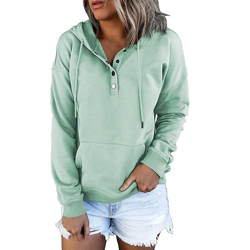 IvyShape | Casual Hooded Drawstring Pocket Sweatshirt