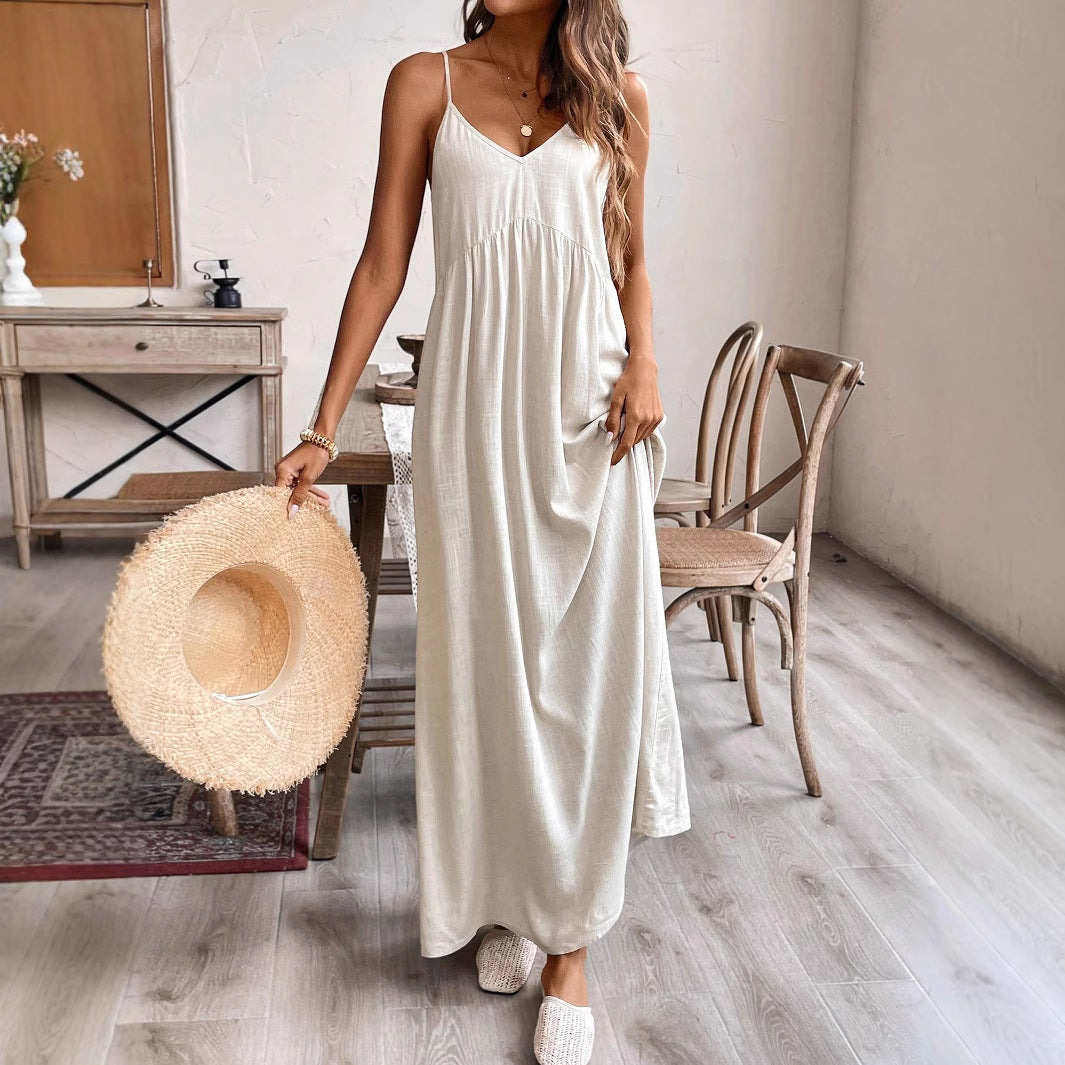 IvyShape | Strappy Loose Casual Flare Long Sundress