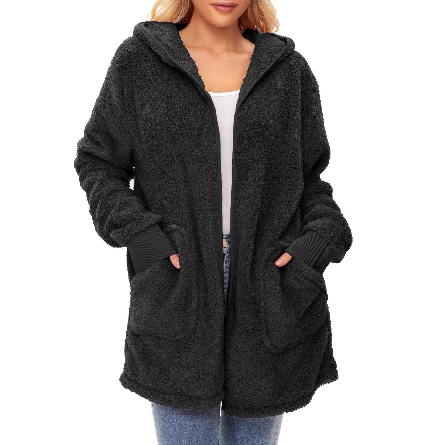 Ladies soft fleece coats Ivyshape