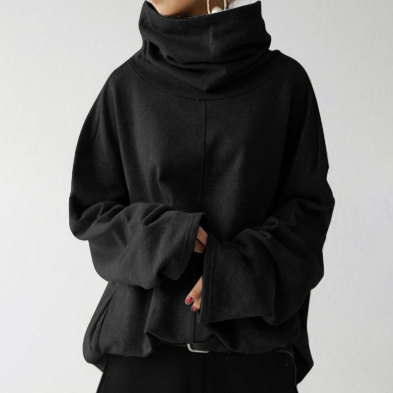 Ivyshape | Oversized Funnel-Neck Sweatshirt for Women