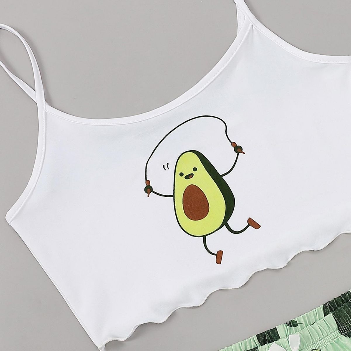Women's Leisure Loungewear Set with Avocado Motif Ivyshape
