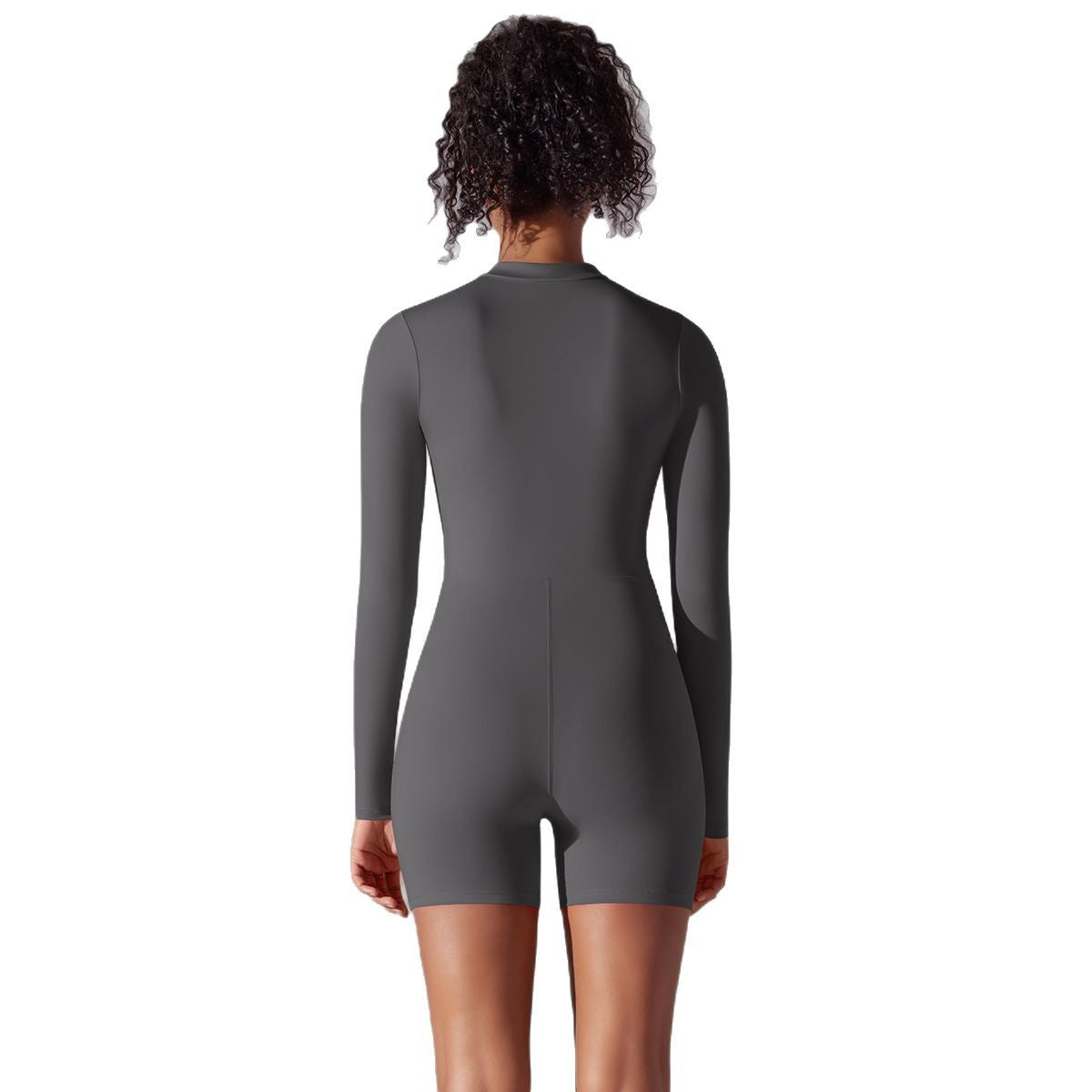 Women's sporty full bodysuit with long sleeves and light zip opening Ivyshape