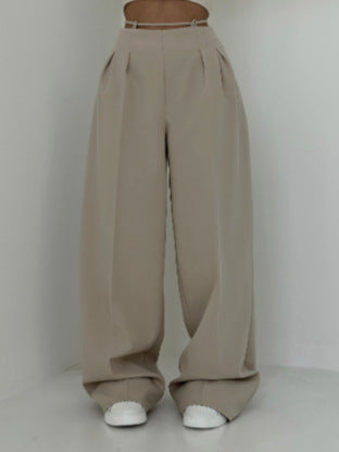 Women's High-Waisted Pleated Trousers Ivyshape