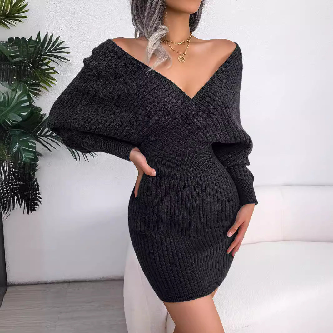 IvyShape | Sexy V-Neck Knitted Women's Sweater