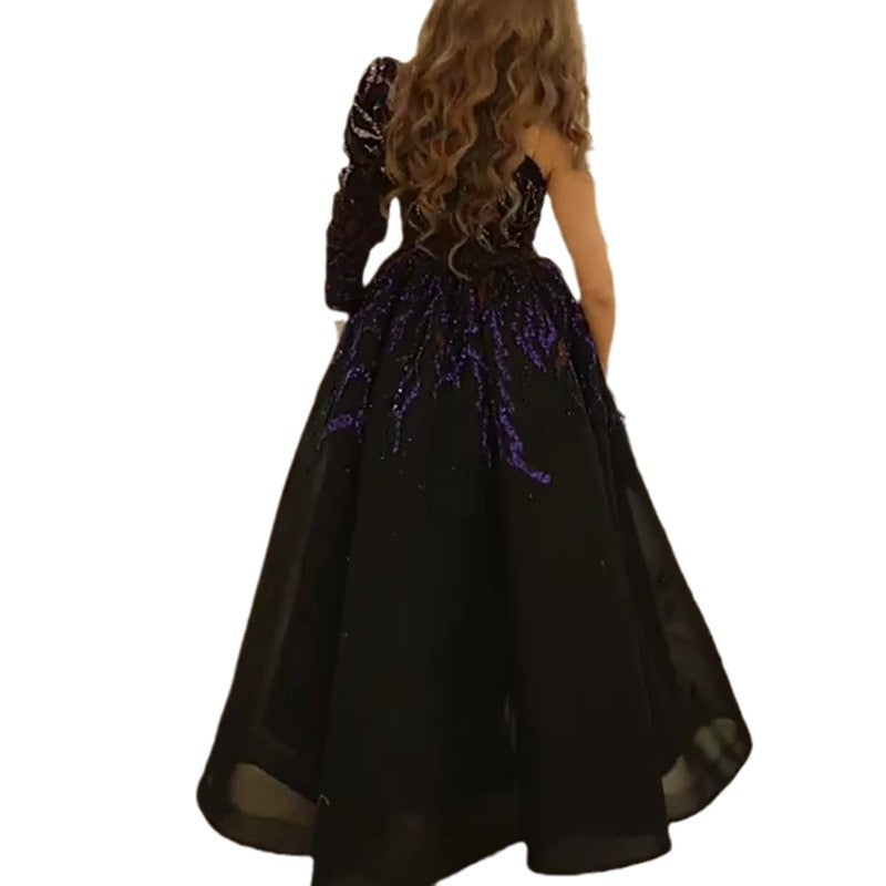 IvyShape | Black Glittering Annual Meeting Host Dress