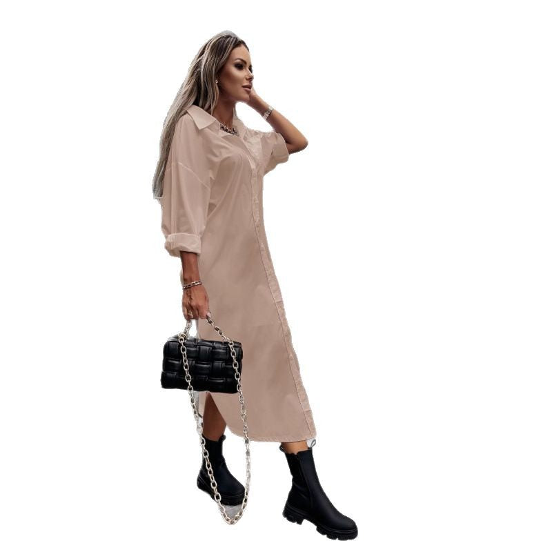 Women's Long Sleeve Shirt Dress Ivyshape