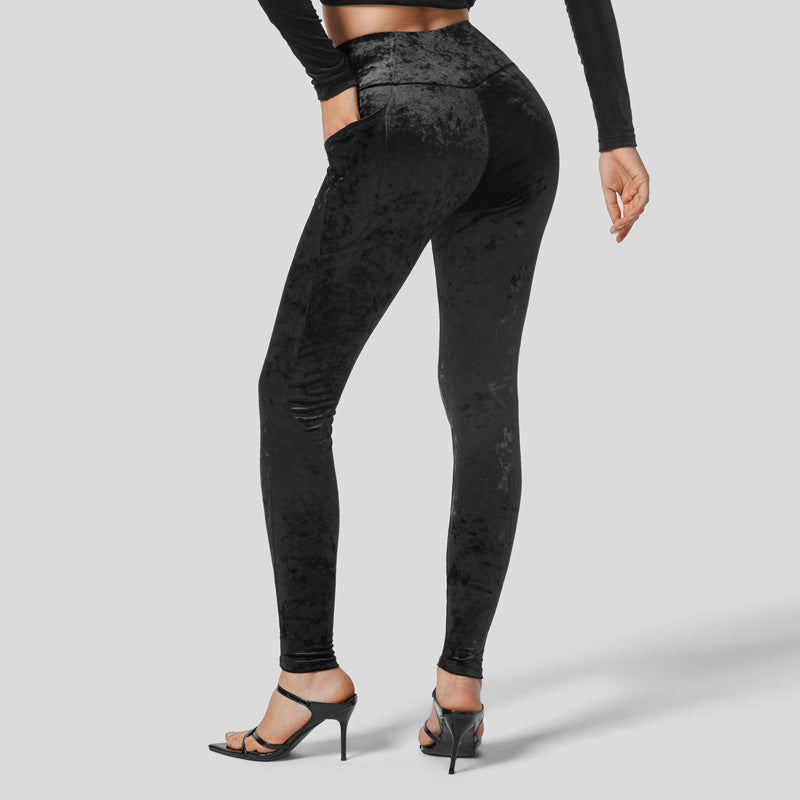 IvyShape | Velvet Slim Fit Casual Leggings Long Pants