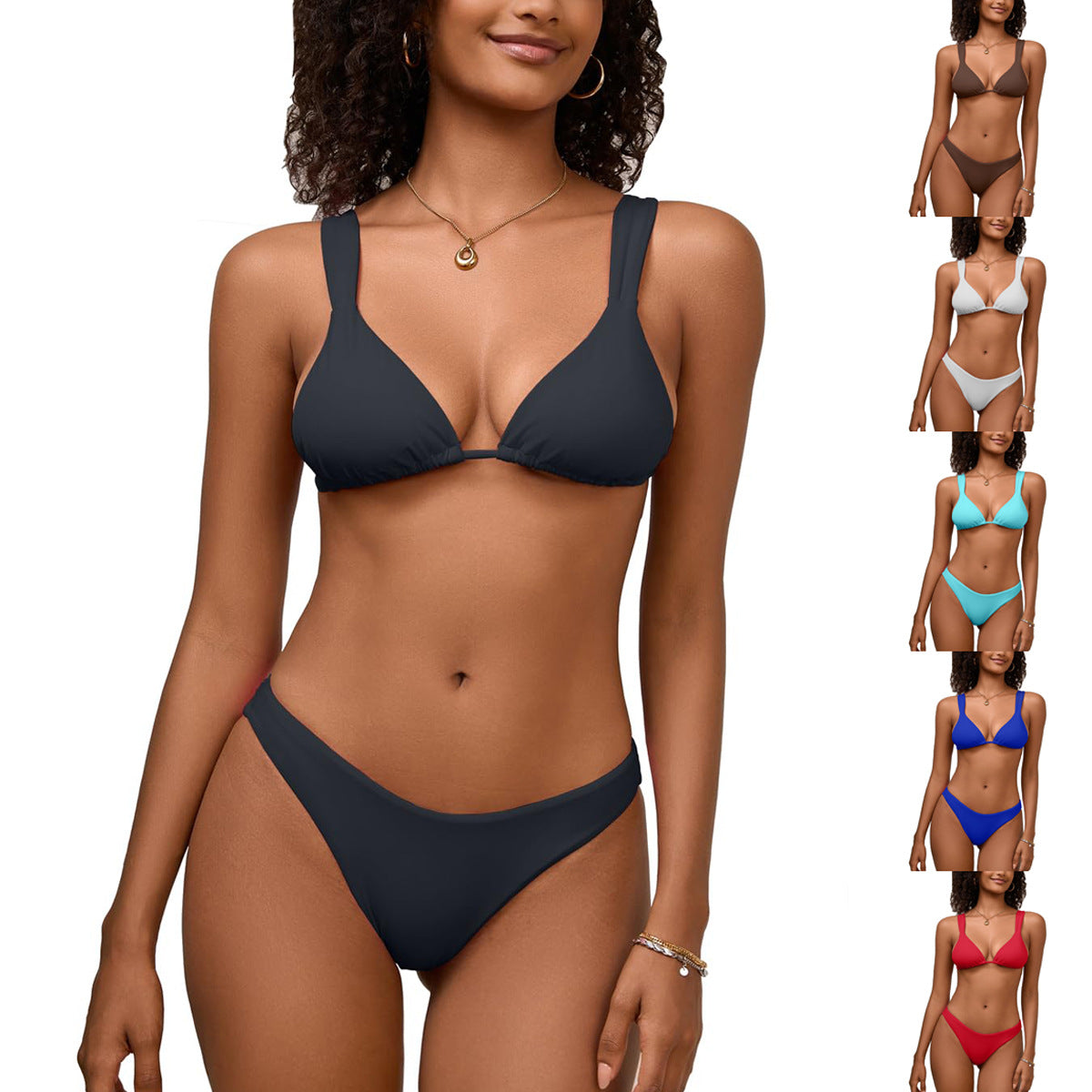 Women Triangle Bikini Set with Adjustable Straps and Seamless Finish Ivyshape
