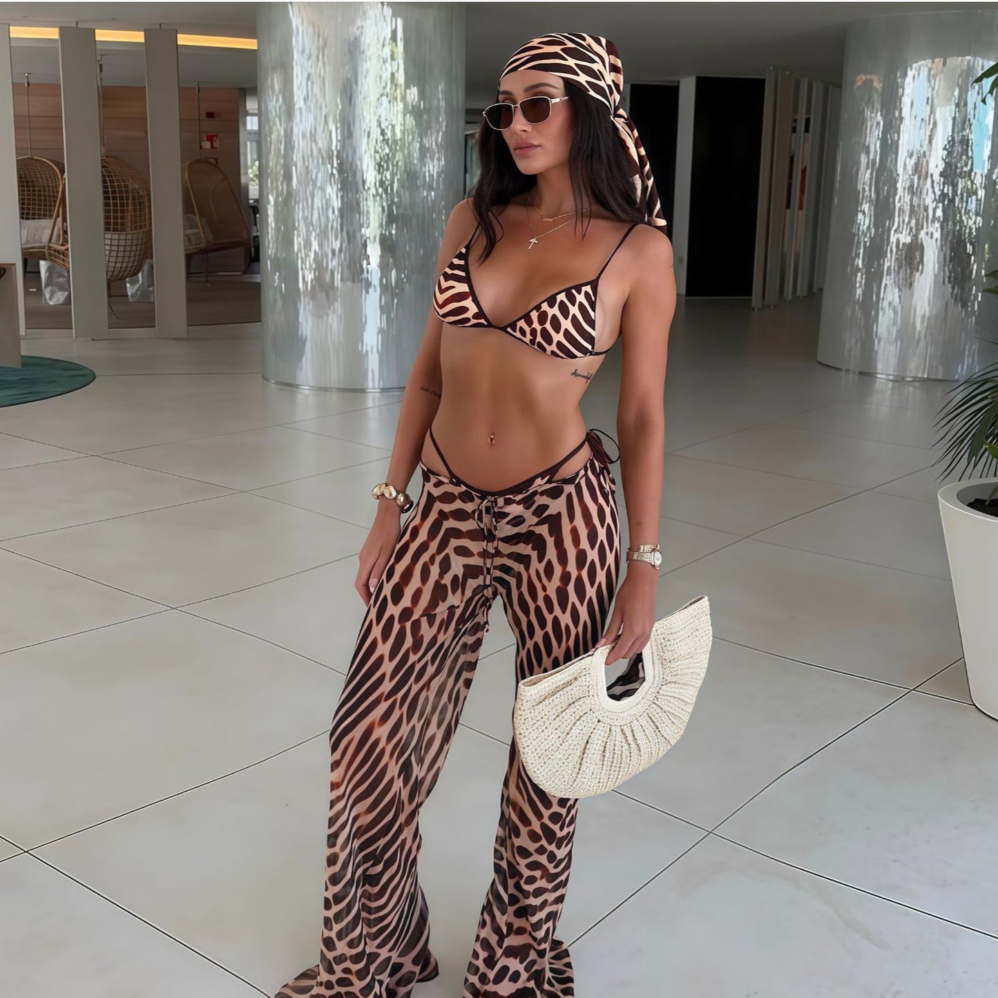 Women's swimwear with animal print Ivyshape