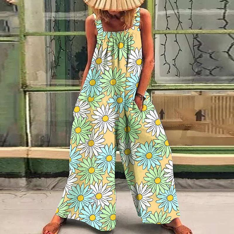 Women's casual jumpsuit with floral pattern and loose fit Ivyshape