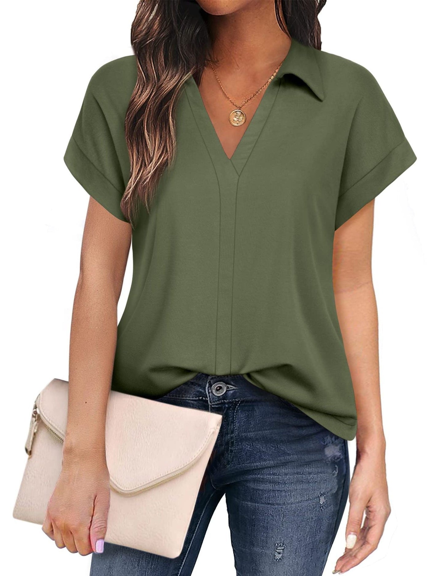 IvyShape | Versatile Casual Short Sleeve Shirt for Women