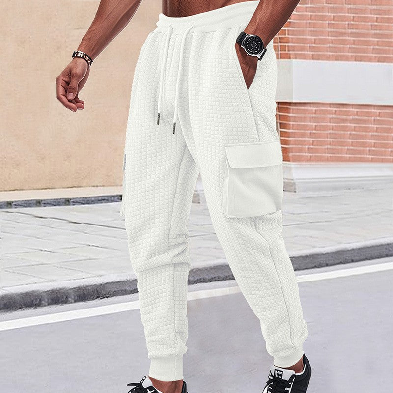 Men's leisure cargo pants with a comfortable fit and practical pockets Ivyshape