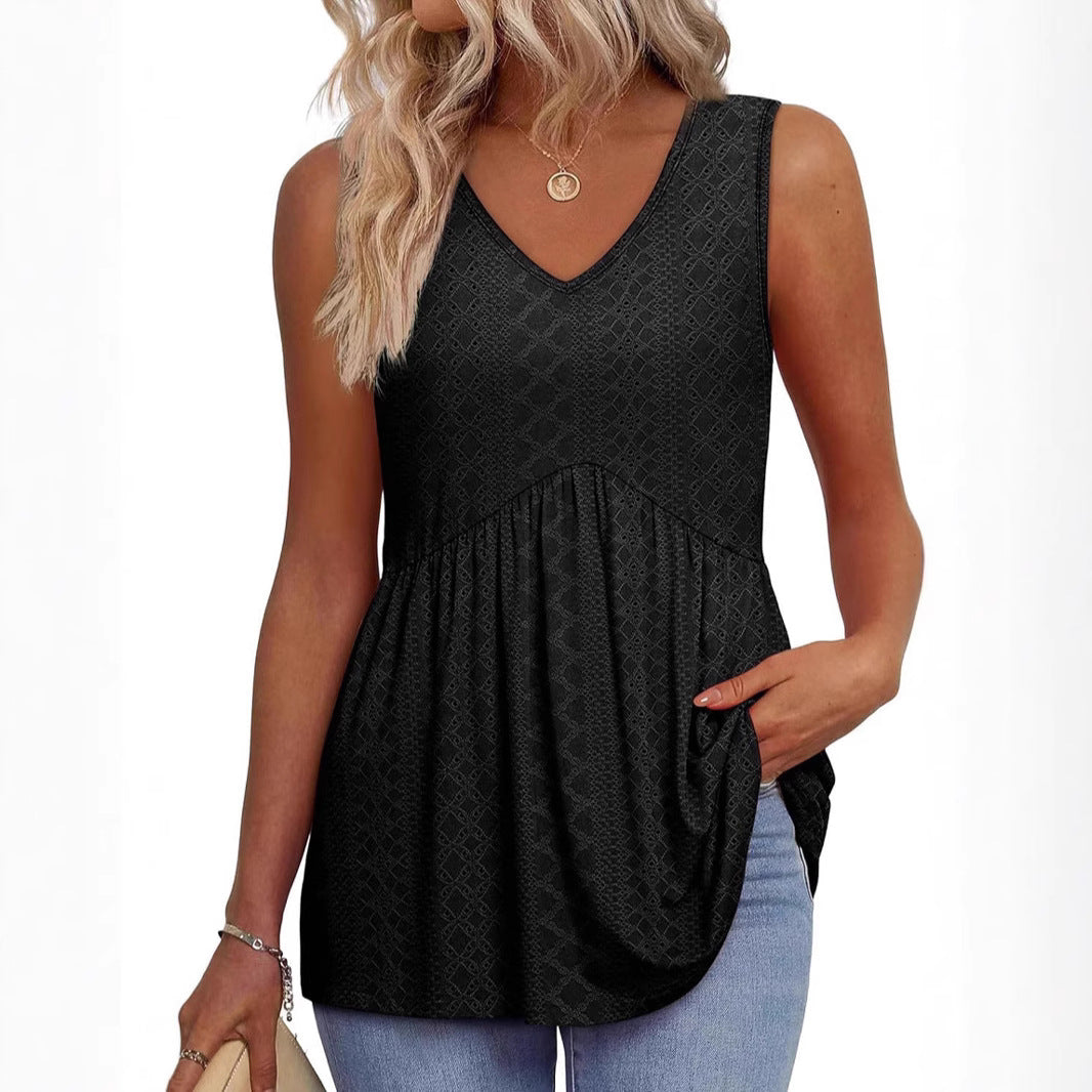 Women Leisure V-Neck Tank Top Ivyshape