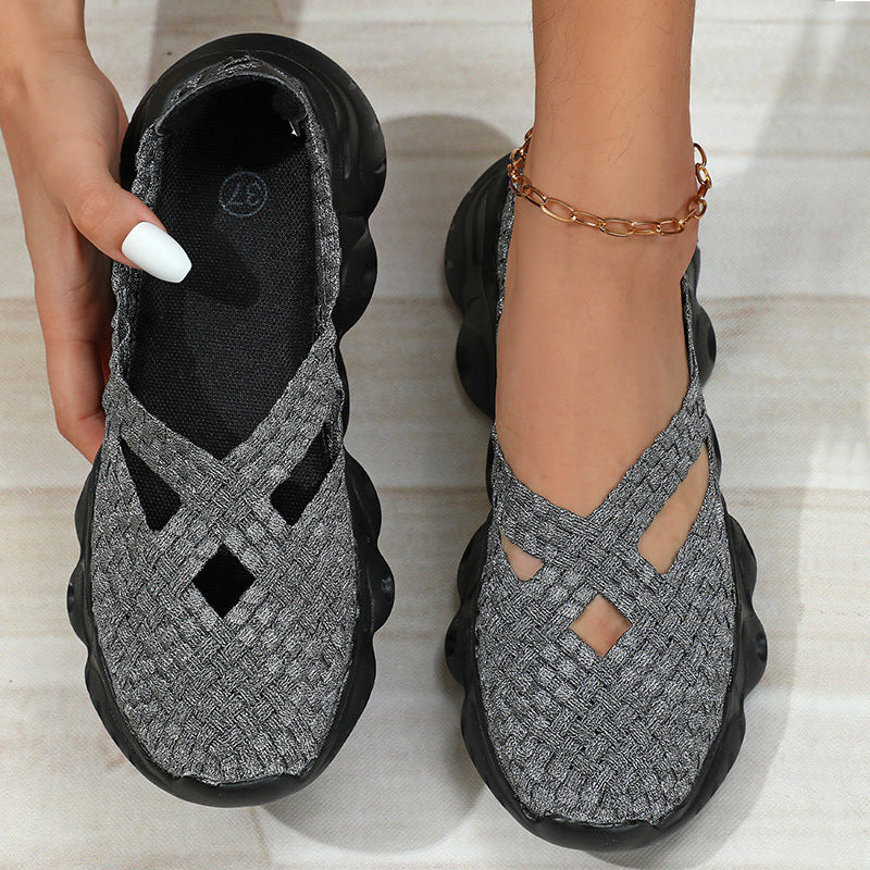 Women's Breathable Slip-On Shoes with Flexible Upper Material and Non-slip Sole Ivyshape