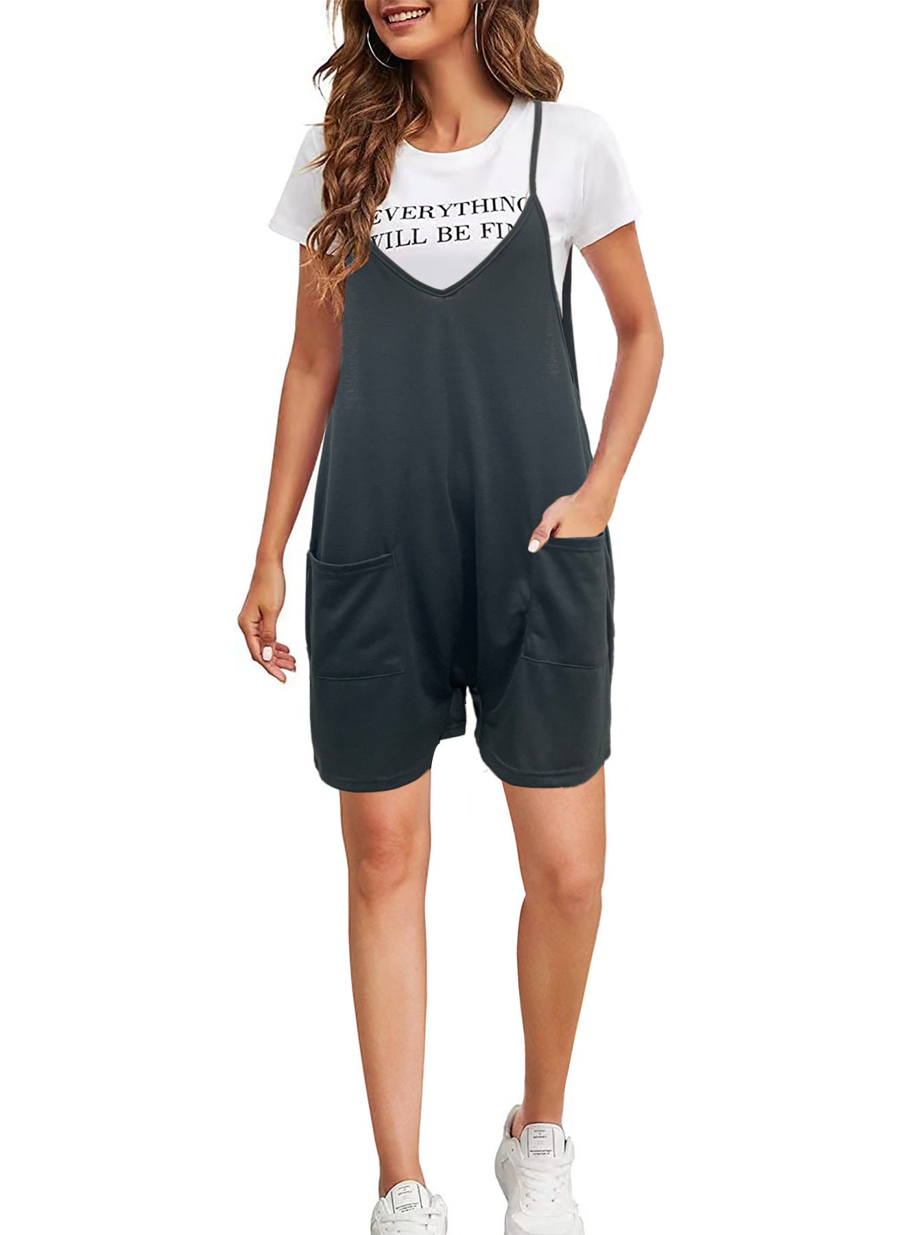 Ladies trendy overall with practical pockets Ivyshape