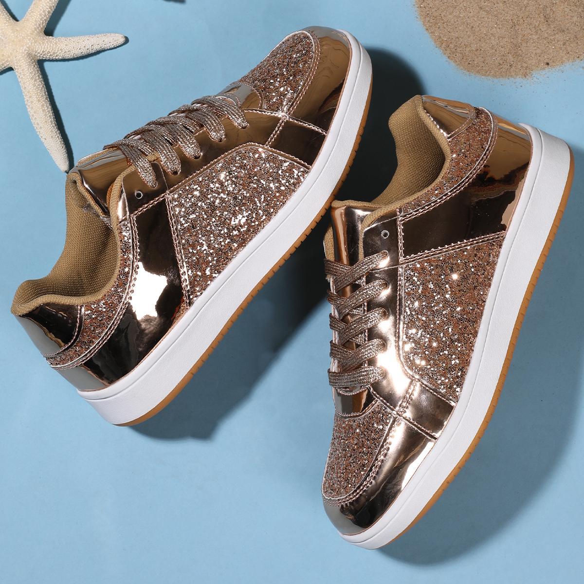 Ladies Glittering Sneakers Ivyshape