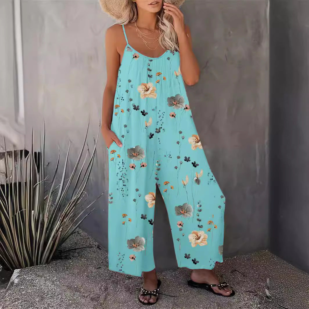 IvyShape | Hot-Selling Printed Sleeveless Jumpsuit