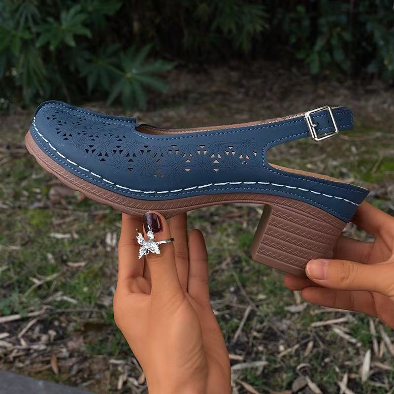 Women's Sling Pumps with sophisticated cut and practical block heel Ivyshape