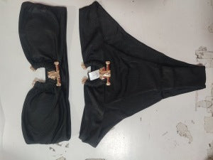 Women's bandeau bikini with high-quality chain detail and high waist cut Ivyshape