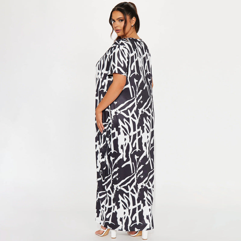 Ivyshape | Abstract Print Maxi Dress