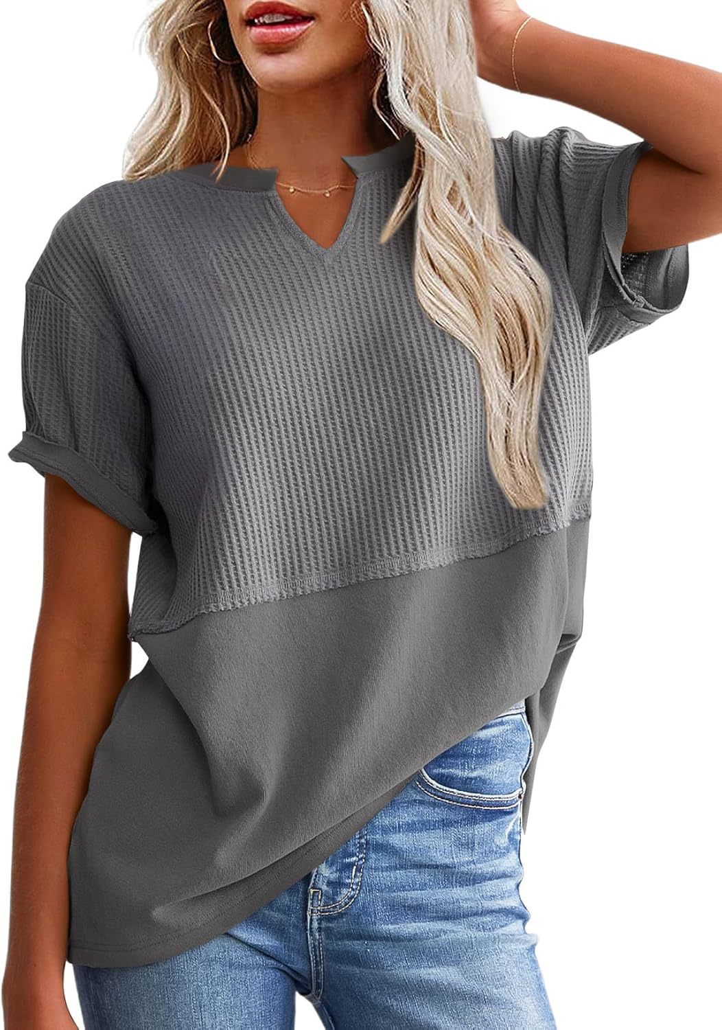 Ladies Leisure Waffle Knit Top Ivyshape