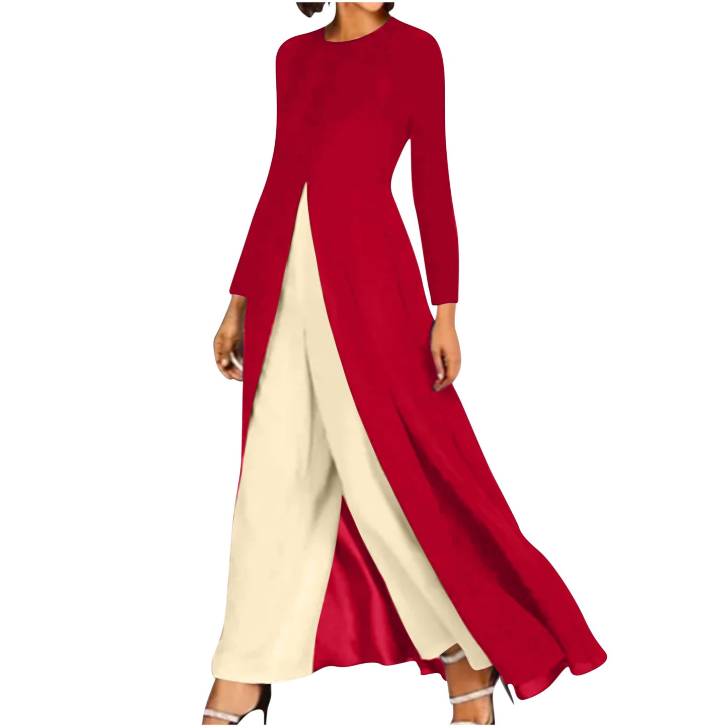 Ladies' fashionable ensemble with asymmetrical cut Ivyshape