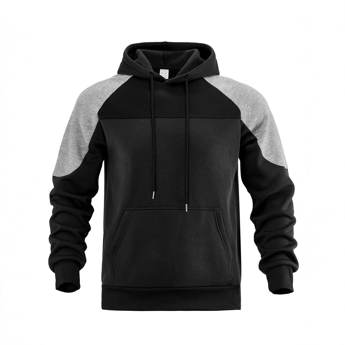 Men's sporty hooded sweater with geometric accents and kangaroo pocket Ivyshape