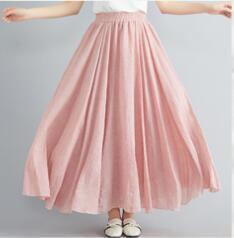 Women's Maxi Skirt with Flowing Hem and Elastic Waistband Ivyshape