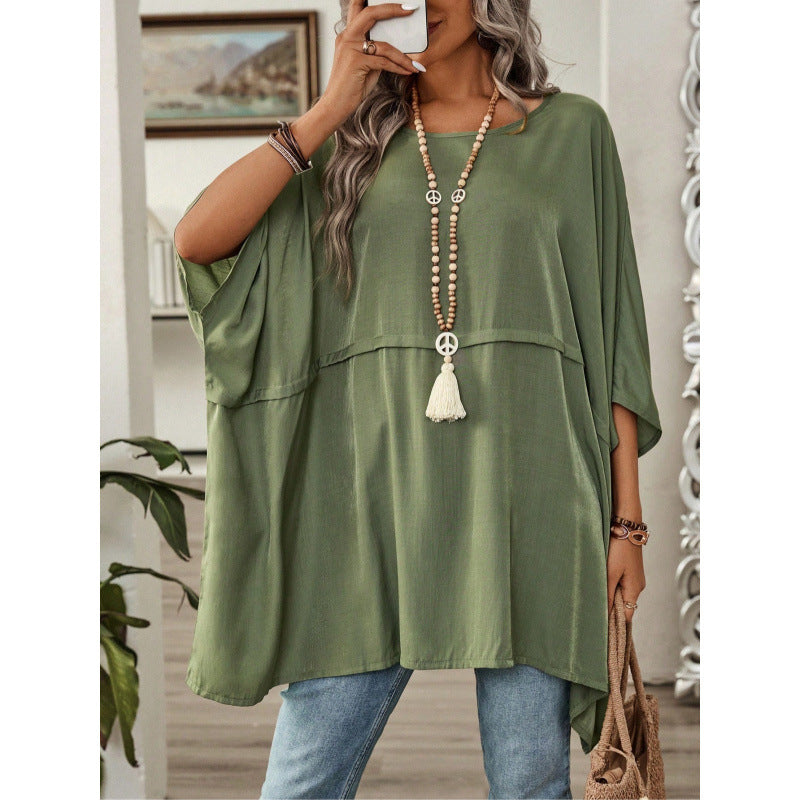 Women's loosely fitting tunic with a wide cut and practical pockets Ivyshape