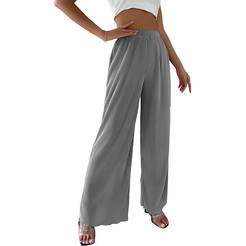 Ladies Pleated Wide Leg Pants Ivyshape