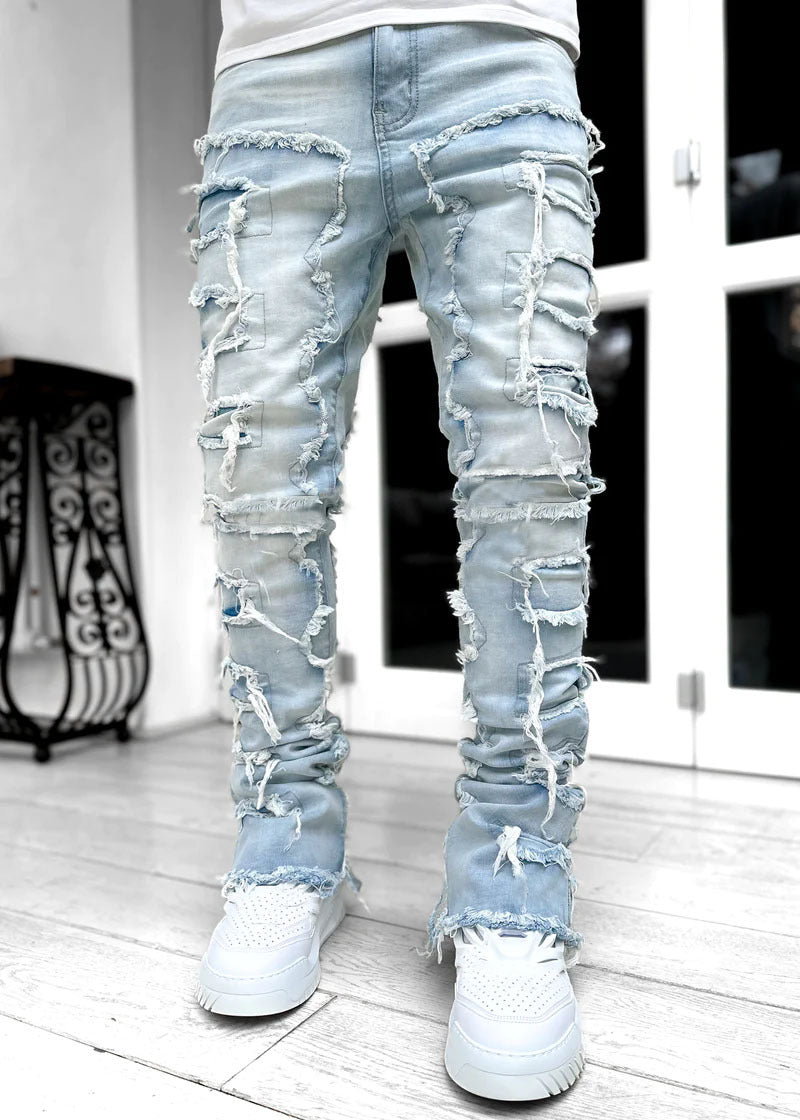 Men's Fashion Ripped Skinny Jeans in Casual Street Style Ivyshape