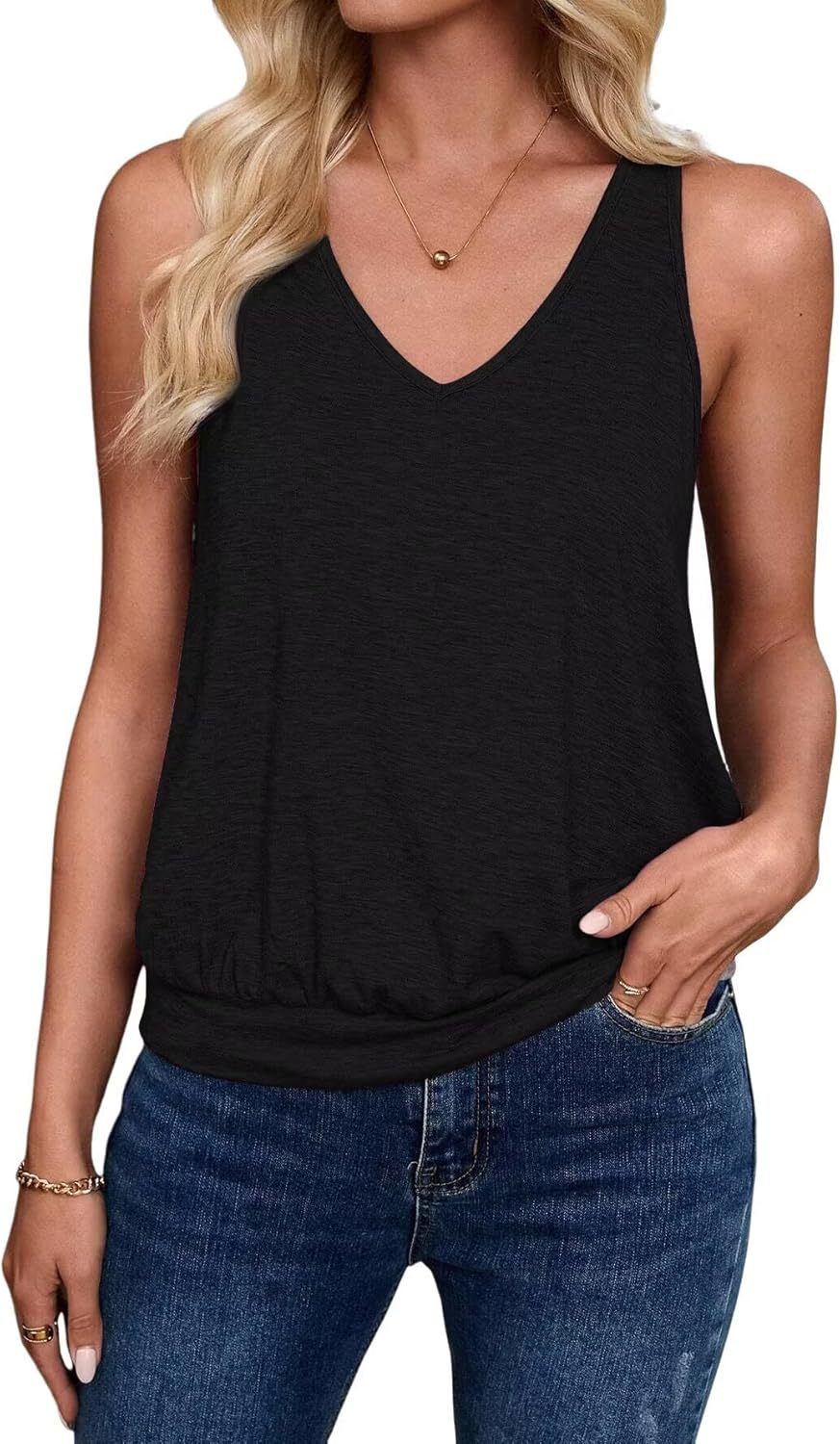 Women Leisure V-Neck Tank Top Ivyshape