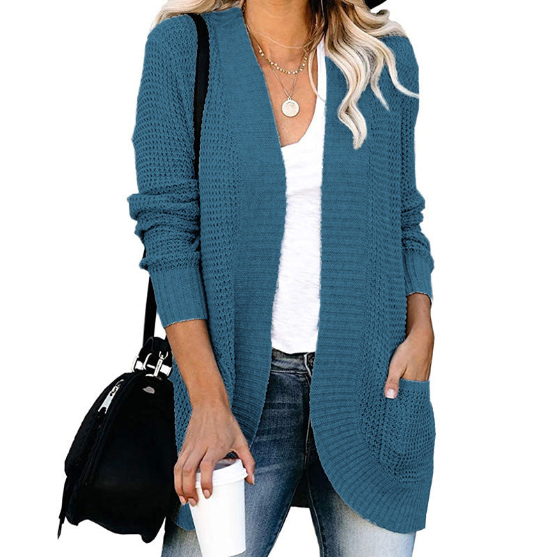 Women casual cardigan with pockets and open front Ivyshape