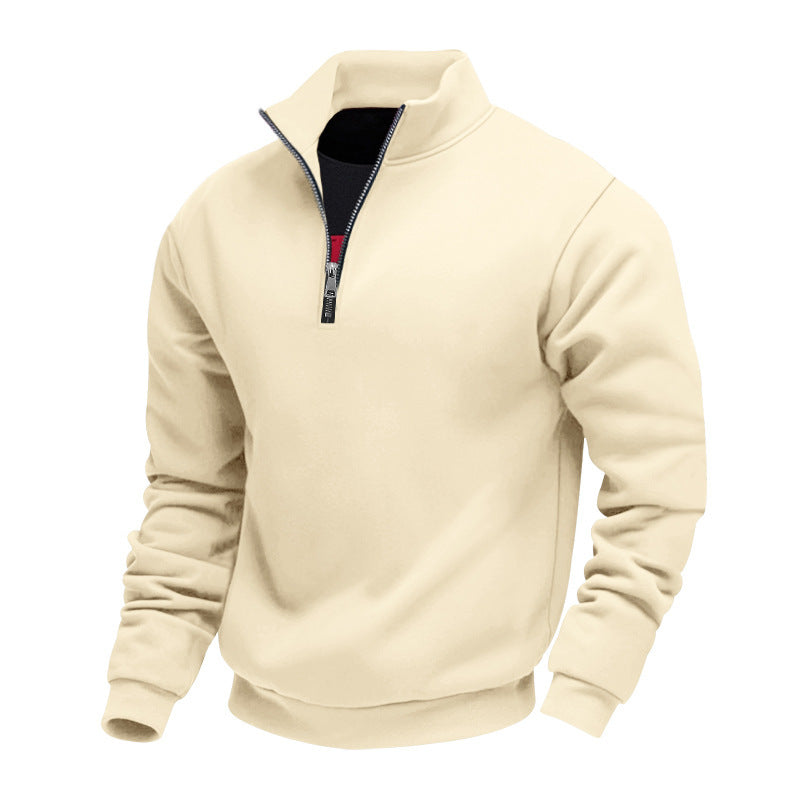 Men's casual stand-up collar sweater with functional zipper Ivyshape