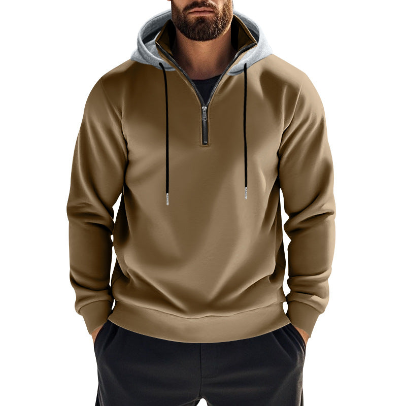 Men's hoodie with short zip opening and breathable structure Ivyshape