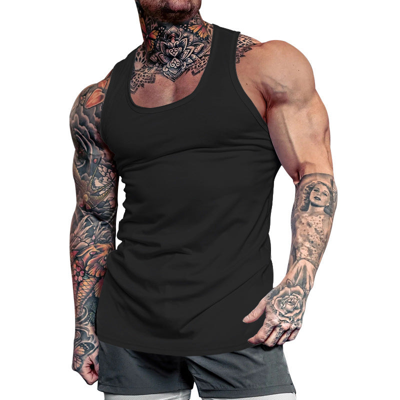 Men's Sleeveless Sports Tank Top made of breathable cotton blend with moisture-wicking properties Ivyshape