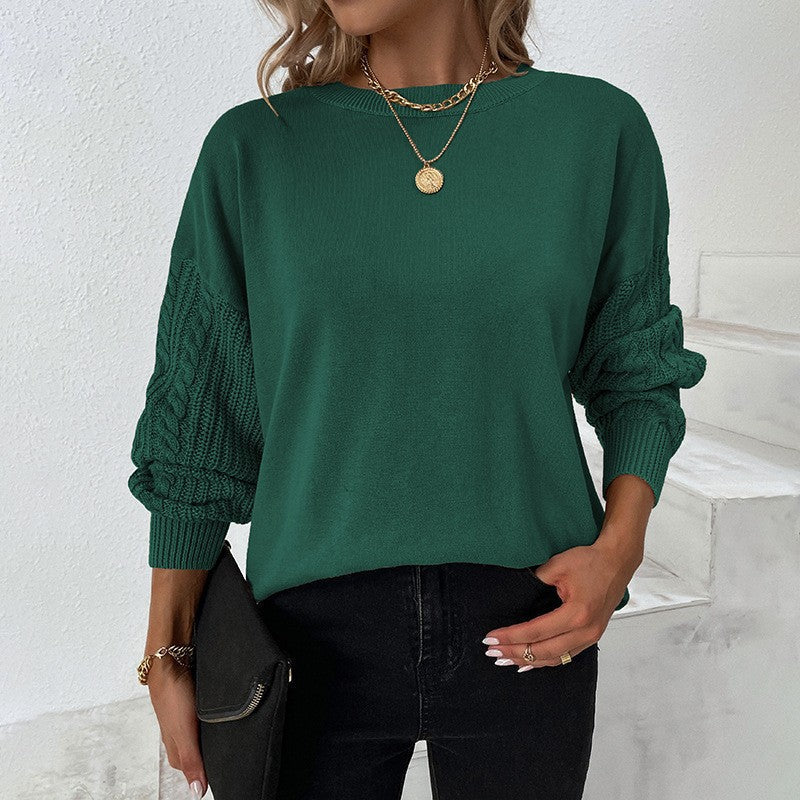 IvyShape | Autumn Lantern Sleeve Knitted Pullover